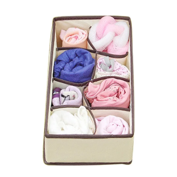 4 шт. складные коробки для хранения с крышкой Шкаф Органайзер для галстука носки шорты бюстгальтер нижнее белье разделитель ящика для домашнего хранения - Цвет: 8 slot Panties Box