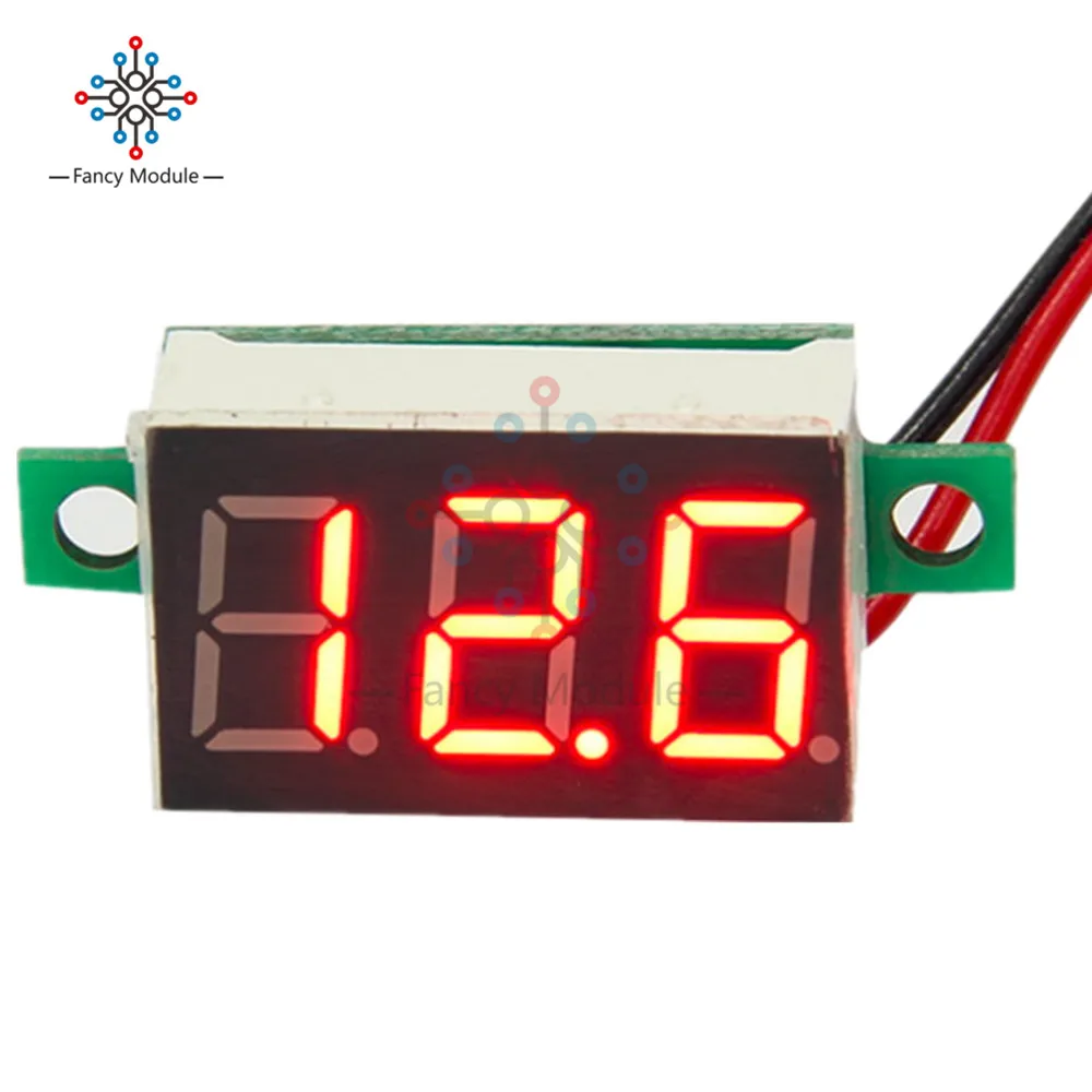

DC 4.7~32V 3-Digit Display Voltmeter 0.36 Inch Mini LED Digital Voltmeter Red Panel Voltage Meter