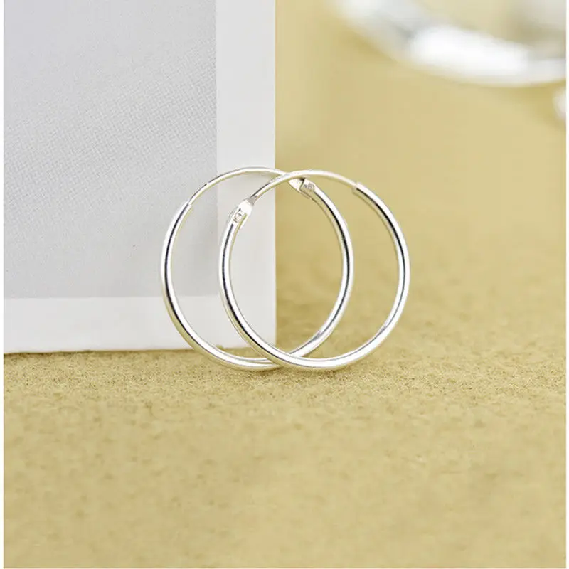 

925 Sterling Silver Simple Ear Bone Hoop Earrings For Women Small Hoop Earrings Ear Bone Buckle Round Circle Earrings Hoops gift