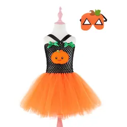 Новинка 2019 года, балетная пачка с изображением тыквы для девочек на Хэллоуин, платье с маской, Детский костюм с героями мультфильмов для