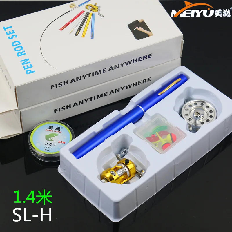 EMMROD 1.4 Meters With Flywheel Drum Wheel PEN Fishing ROD Kit Ice SET