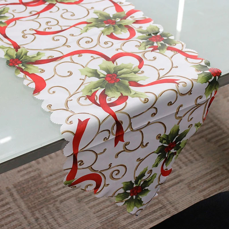 

Christmas Table Flag Multifunctional Table Runner Mat Xmas Table Cloth Santa Claus Red Table Runners Home Party Decorative