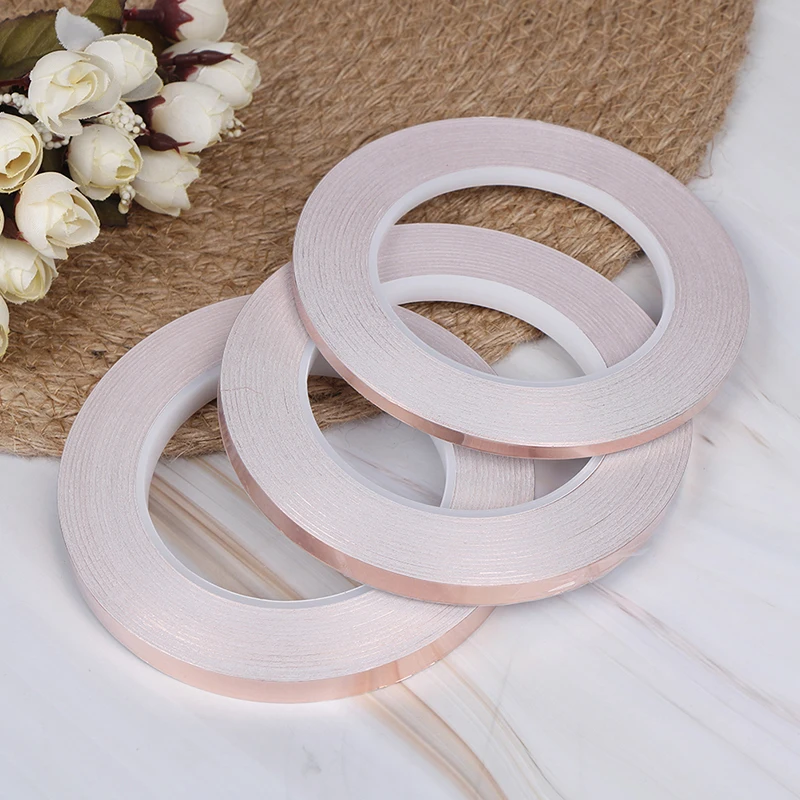 5/8/10mm Width 30m Length Single Side Conductive Copper Foil Tape CU 99.98% Adhesive Shielding Heat Resist Tape