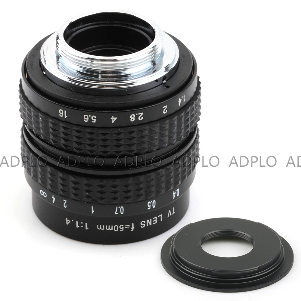 ADPLO 50 мм f/1,4 CC tv F1.4 объектив+ 3 подарочный Костюм для Canon EOS M Micro 4/3 Nex для Nikon 1 Pentax Q Fuji FX OM-DE-M10 II E-M5 II