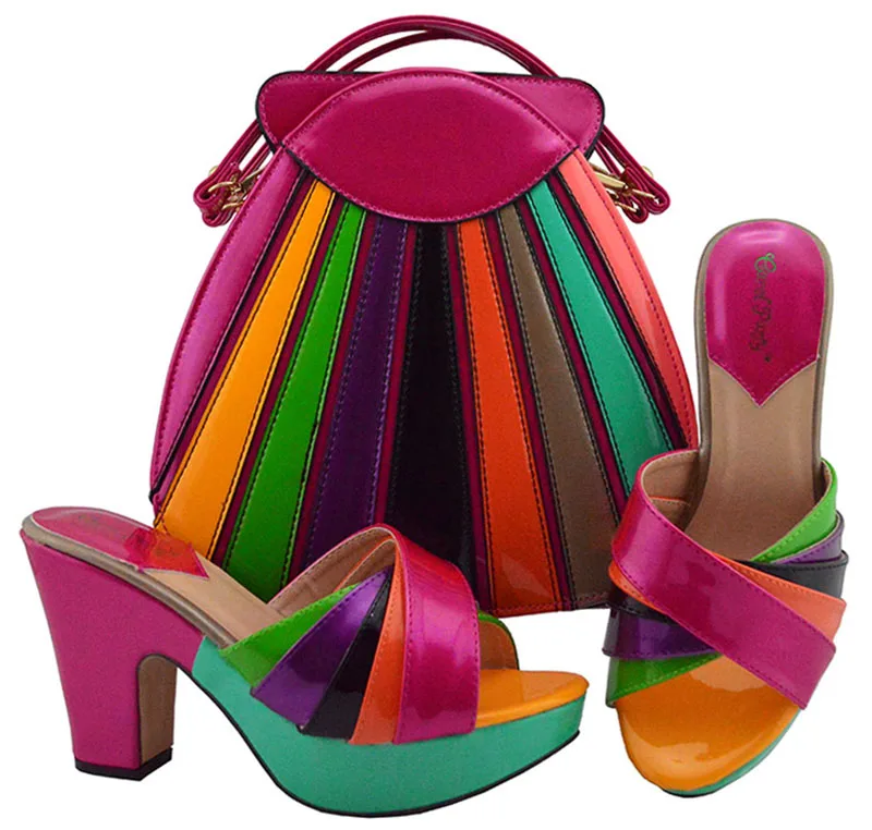 Новейший Модный комплект из туфель и сумочки в африканском стиле; комплект из туфель и сумочки; итальянские Свадебные Летние босоножки; обувь и сумка; MD008