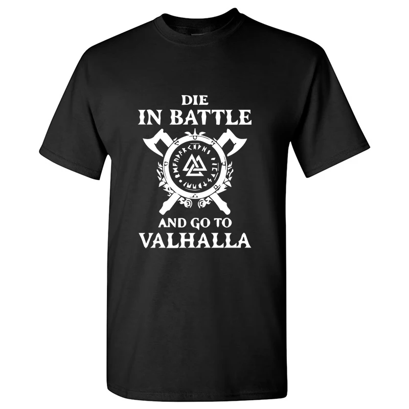 

Summer 2019 Odin Vikings T Shirt Men Scandinavian Runes Valhalla Tshirt Mens Tops Tee cotton Streetwear TV Show T-Shirt For Fans