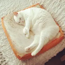 Мода Тост Хлеб домашнее животное кошка подушка мультфильм мягкий щенок плюшевый хлеб тост кровать коврики сиденье