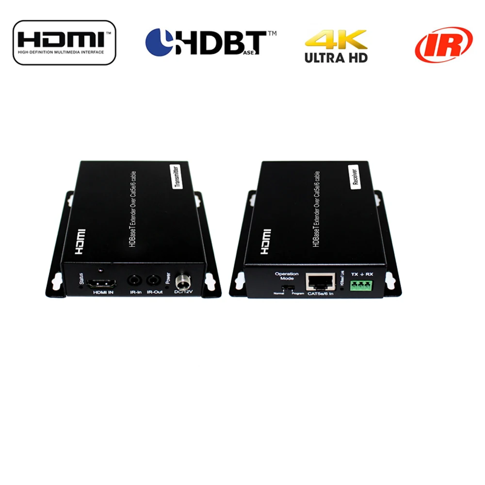Ультра 4K @ 60Hz HDBaset HDMI удлинитель с двунаправленным ИК до 70M/230FT 3D Поддержка RS232 и HDCP2.2