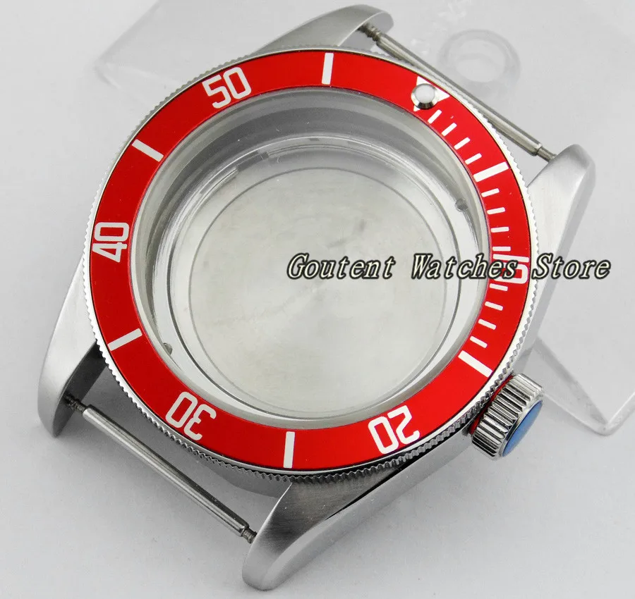 

41mm Sterile Sapphire Glass Watch Case Kit Miyota8205/8215,ETA 2836 Mingzhu 2813/3804 Wristwatch Shell