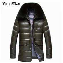 Зимние Роскошные куртки, мужская куртка, мужские куртки, пальто высшего качества, ветрозащитная теплая верхняя одежда с воротником из меха лисы EW116