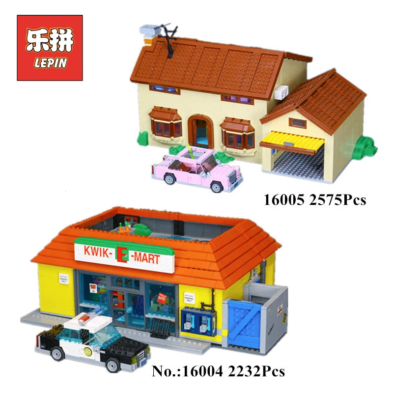 

IN STOCK Lepin 16004 16005 The Simpsons Bart Homer the Kwik-E-Mart Legoings Model Building Block Bricks Compatible 71016 71006