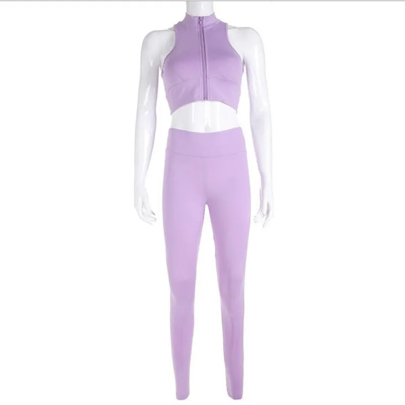2 шт./комплект, женские комплекты для йоги, жилет+ штаны, верхние жилеты, быстросохнущие тренировочные эластичные леггинсы для тренировок, одежда для спортзала