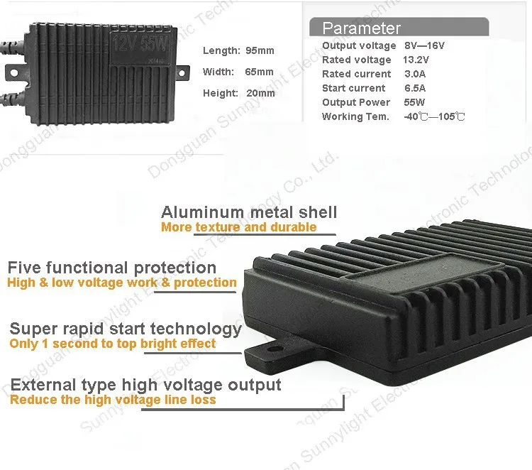 12V 55W super slim hid ballast for car auto hid xenon conversional light source (11)