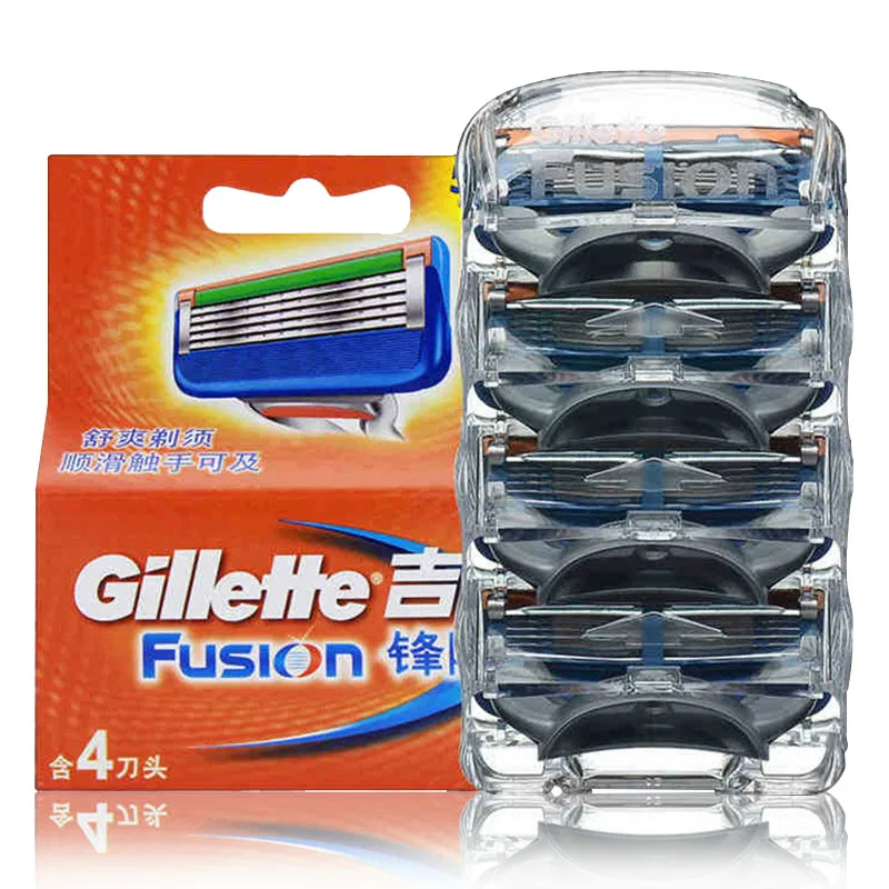

Authentic Authorization Gillette Fusion Shaving Razor Blades fit Men 5 Layer Shaver 4pcs/BOX