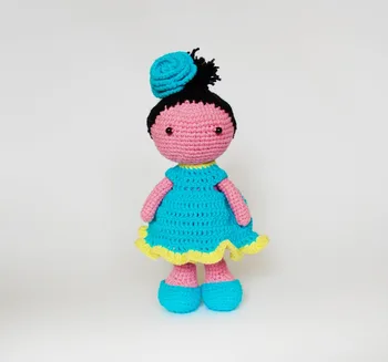 

crochet armigurumi rattle girl dollmodel number WL009