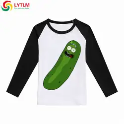 LYTLM 2018 осень-зима Для детей футболки для девочек и мальчиков детская футболка с длинным рукавом Рик Morty топы для мальчиков рассольник Рик