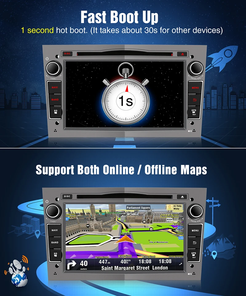 Cheap Pumpkin Octa Core RAM 4G ROM 32G 2 Din7"Android 8.0 Car Multimedia Player GPS Navigation Stereo For Opel/Corsa FastBoot Headunit 2