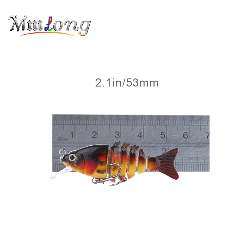 Mmlong 5,3 см небольшой сегмент приманки искусственные AL13-M 2,1g Пластик рыбы Составник щука рыболовные блесны, воблеры приманки