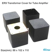 1 Piece Transformer Cover ER9 88X102X110 Stretch Output Transformers Covers for Tube Amp Iron Black HIFI