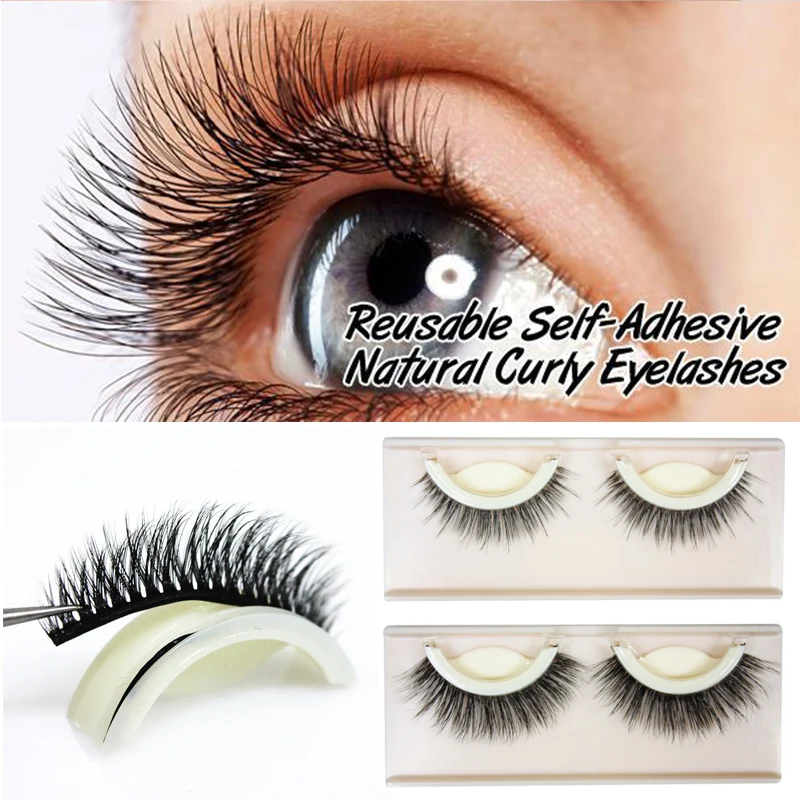 

3D Mink False Eyelashes Extension Reusable Self-Adhesive Natural Curly Eyelashes Self Adhesive No Glue Eye lashes Makeup Tools