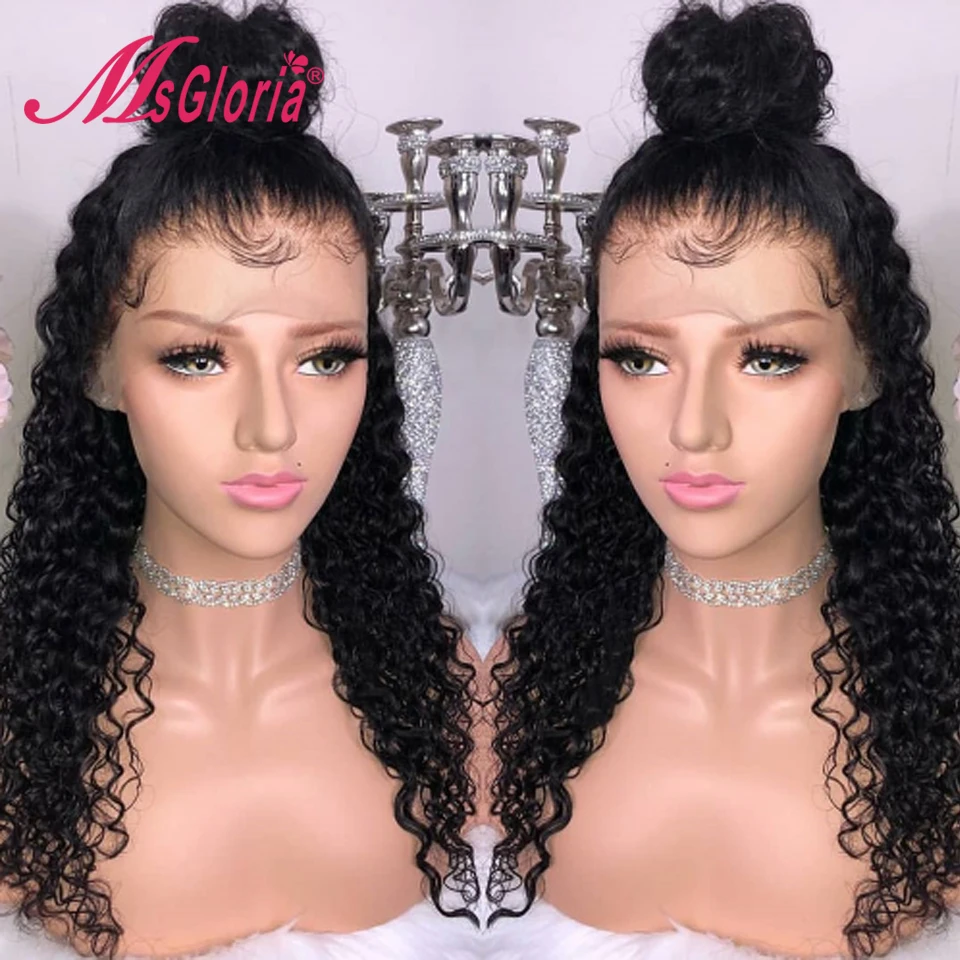 13*6 Lace Front Human Hair Wigs With Baby Hair Pre Plucked Brazilian Remy Curly Human Hair Wigs For Black Women Bleached Knots