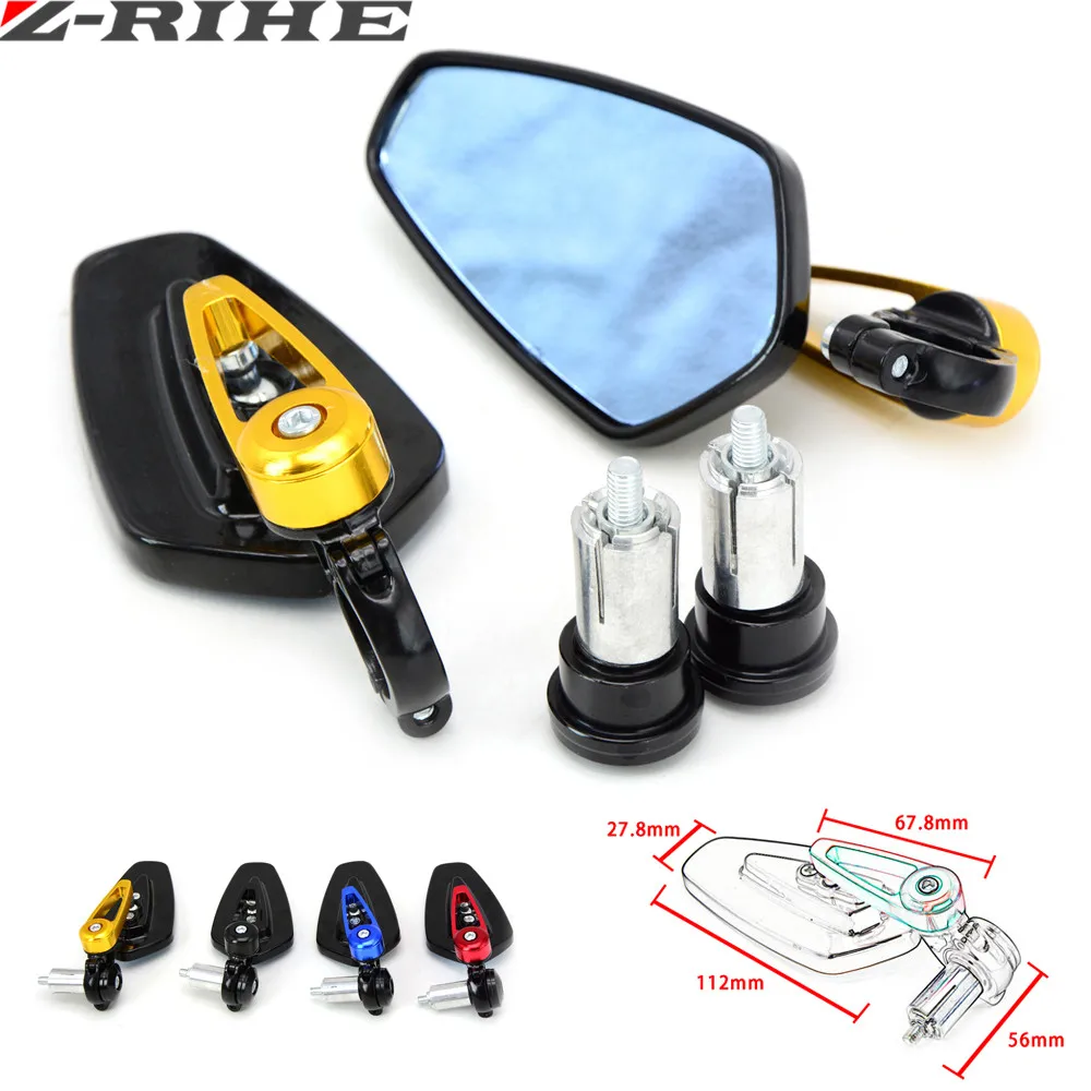 

New Brand 7/8" 22mm Motorcycle CNC Aluminum Handle Bar End Rearview Side Mirror Pair For Suzuki GS500 GS 500 GSX R 600 ktm RC125