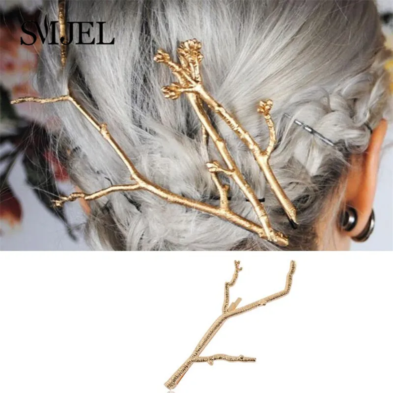 

SMJEL Christmas Hair Clips Women Hair Accessories Vintage Branch Hair Pins Deer Hair Ornaments Hairpin Jewelry Wedding Gifts