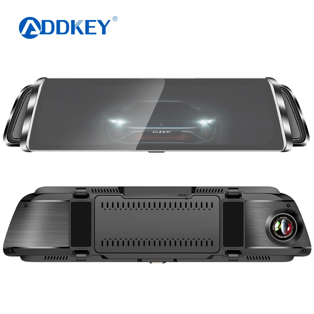 Автомобильный видеорегистратор ADDKEY, 10,0 дюймов, ips, паровое зеркало заднего вида, камера с двумя объективами, 1080 P, видеорегистратор, камера ночного видения, видеорегистратор