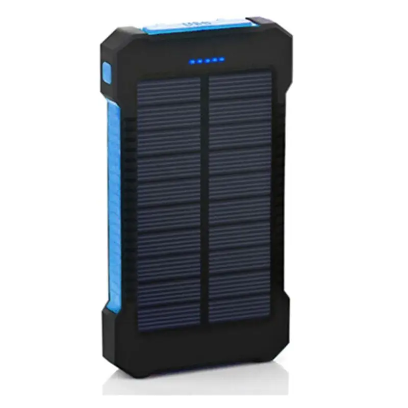 Светодиодный внешний аккумулятор с двумя портами usb и солнечной панелью, чехол в сдержанном и модном стиле, зарядное устройство, набор для самостоятельной сборки, коробка для samsung 18#820 - Цвет: blue