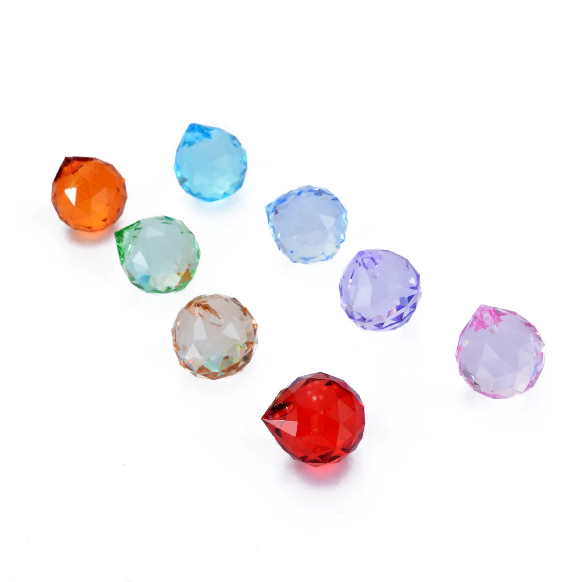 8Pcs Crystal Lighting Pendant Rainbow Chandelier Light Lamp Part Ball Prisms Suncatcher Pendant Hanging Drop Home Ornament