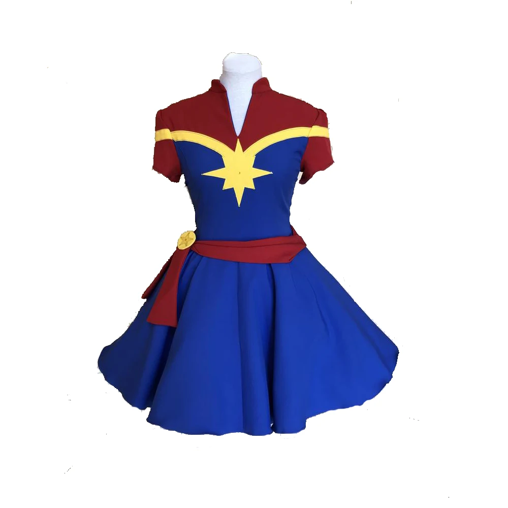 Супер костюм героя Косплей Carol Danvers 2019 костюмы супергероя для Хэллоуина Captain carol