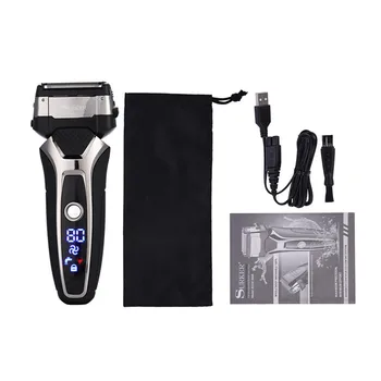 

professional USB rechargeable razor 3 blade Turbocharged men's electric shaver barbeador 3D floating beard shaving machine S47