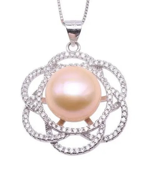 

Wholesale price ^^^NEW 12-13mm Round Golden South Sea Pearl Pendant Sterling Silver