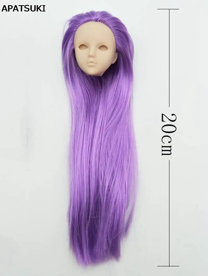 Purple Hair Diy Practice Makeup Doll Head For 11 5 Dollhouse