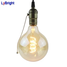 Уникальный ретро Спираль накаливания G125 Обёрточная бумага Провода 4 Вт затемнения светодиодные лампы AC 220 В edison Глобусы лампы для домашний бар магазин E27 свет