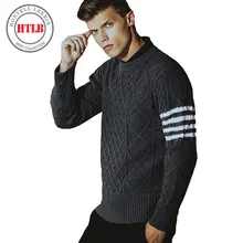 Htlb весенне-осенний модный Повседневный свитер с круглым вырезом из шерсти теплые вязаные свитера и пуловеры для мужчин