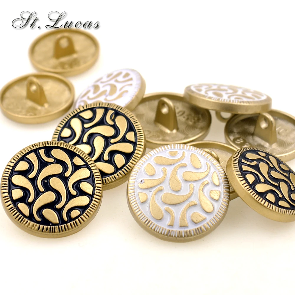 new fashion 10pcs/lot metal buttons high quality black white sewing