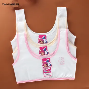 

YWHUANSEN Summer Thin Girl Training Linen Soft Brassiere Sport Girl Bras For Teen Girls Rabbit Children Topic For Teenagers Vest