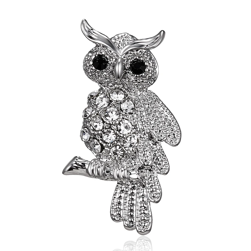 Fashion Bird Owl Crystal Rhinestones Brooches Antique Brooch Pins for Women Wedding Bride Jewelry For Women
