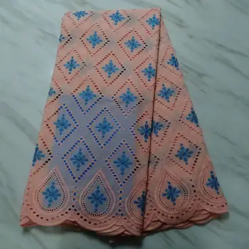 

Purple 2019 African Lace Fabric Embroidered Nigerian Cotton Lace Fabric High Quality French Tulle Lace Fabric For Wedding(7-19
