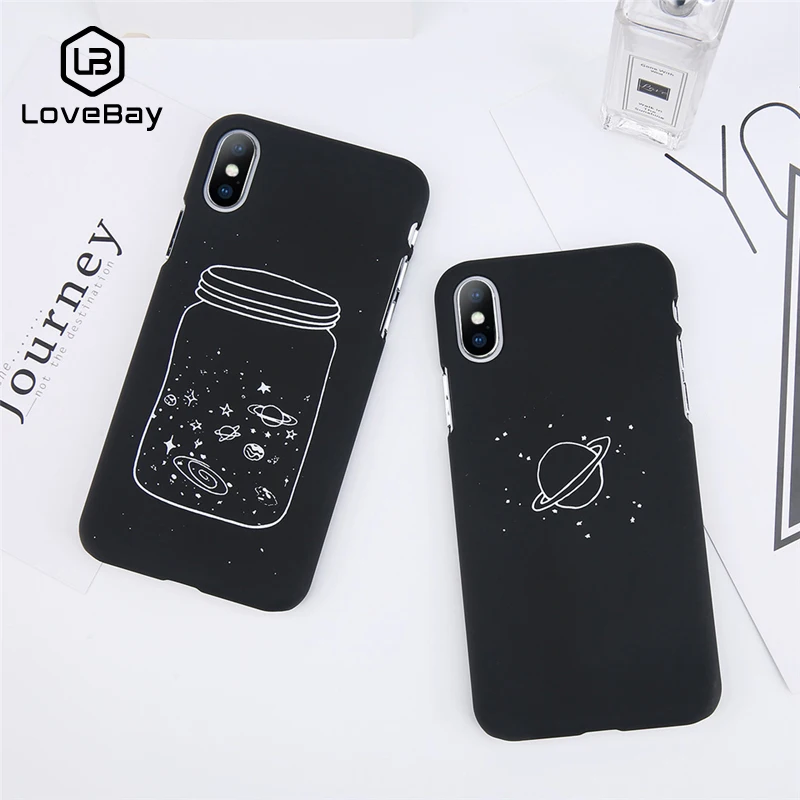 

Lovebay Phone Case For iPhone 6 6s 7 8 Plus X Cute Cartoon Wishing Bottle Planet Moon Starry Sky Fundas For iPhone 8 Phone Case