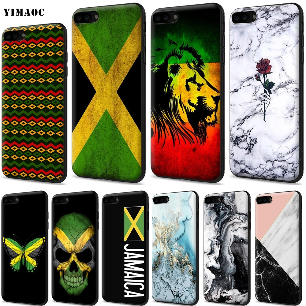 YIMAOC Jamaica Jamaican Flag Silicone Soft Case for iPhone XS Max XR X