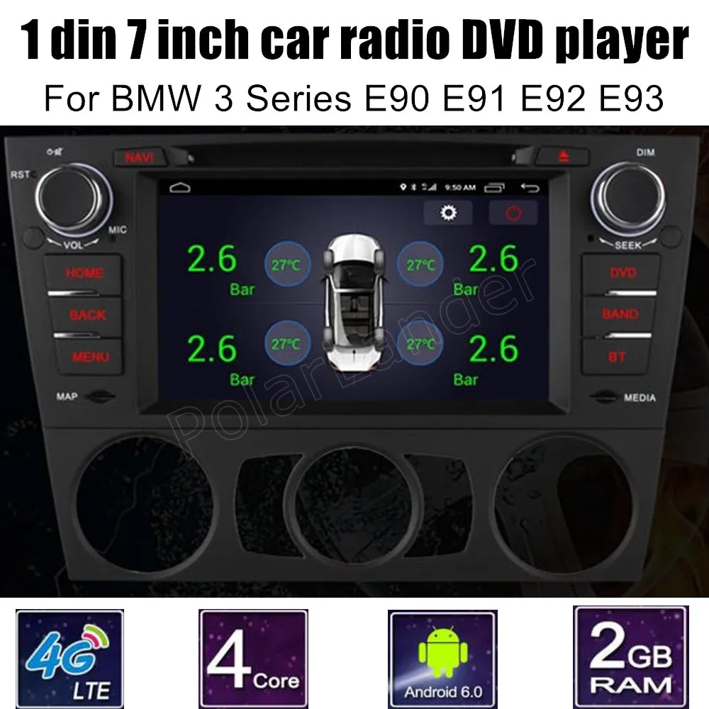 For BMW 3 Series E90 E91 E92 E93 1 Din Car Video Player 7 inch DVD GPS