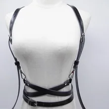 Женский сексуальный панк жгут Готический ручной работы кожаный бондаж для связывания коричневый пояс на талии крест нагрудный ремень крюк