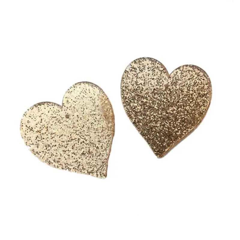 Корейские модные ювелирные изделия акриловый женский серьги-гвоздики в форме сердца золотой серебряный красный