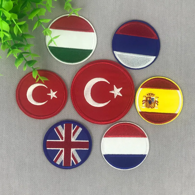 Россия, Турция, Великобритания, США, Испания, Канада, Италия, Франция, наклейки с флагом, железные нашивки для одежды, самодельные персональные значки с вышивкой