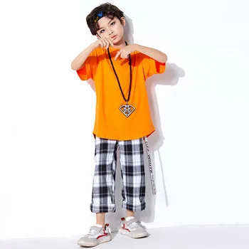 

New Boys' Hip-Hop Summer Handsome Personality Performance Costumes Kid Street Dance Clothes Fashion DQL118