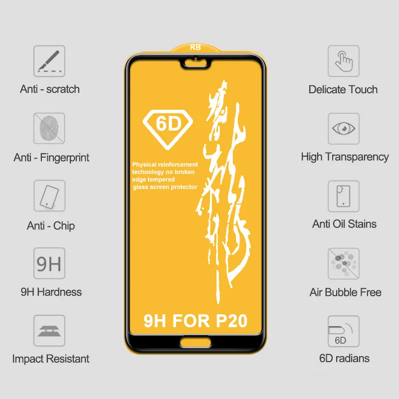 6D Защитное стекло для huawei Nova 3 Защита экрана на закаленное стекло для huawei mate 10 20 Lite P20 Pro Honor 7X8X9 Lite