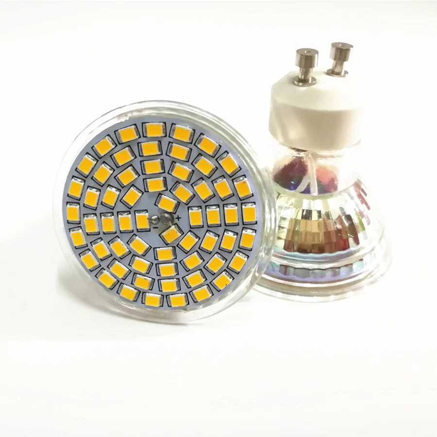 Без мерцания 5 Вт 3528 SMD GU10 G5.3 E14 MR16 Светодиодный светильник 220 в 12 В 2835 светодиодный