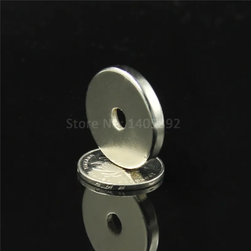 5 шт. 30 х 5 мм отверстие: 5 мм супер сильным круглый неодимовый потайной Кольцо редкоземельные магниты N50